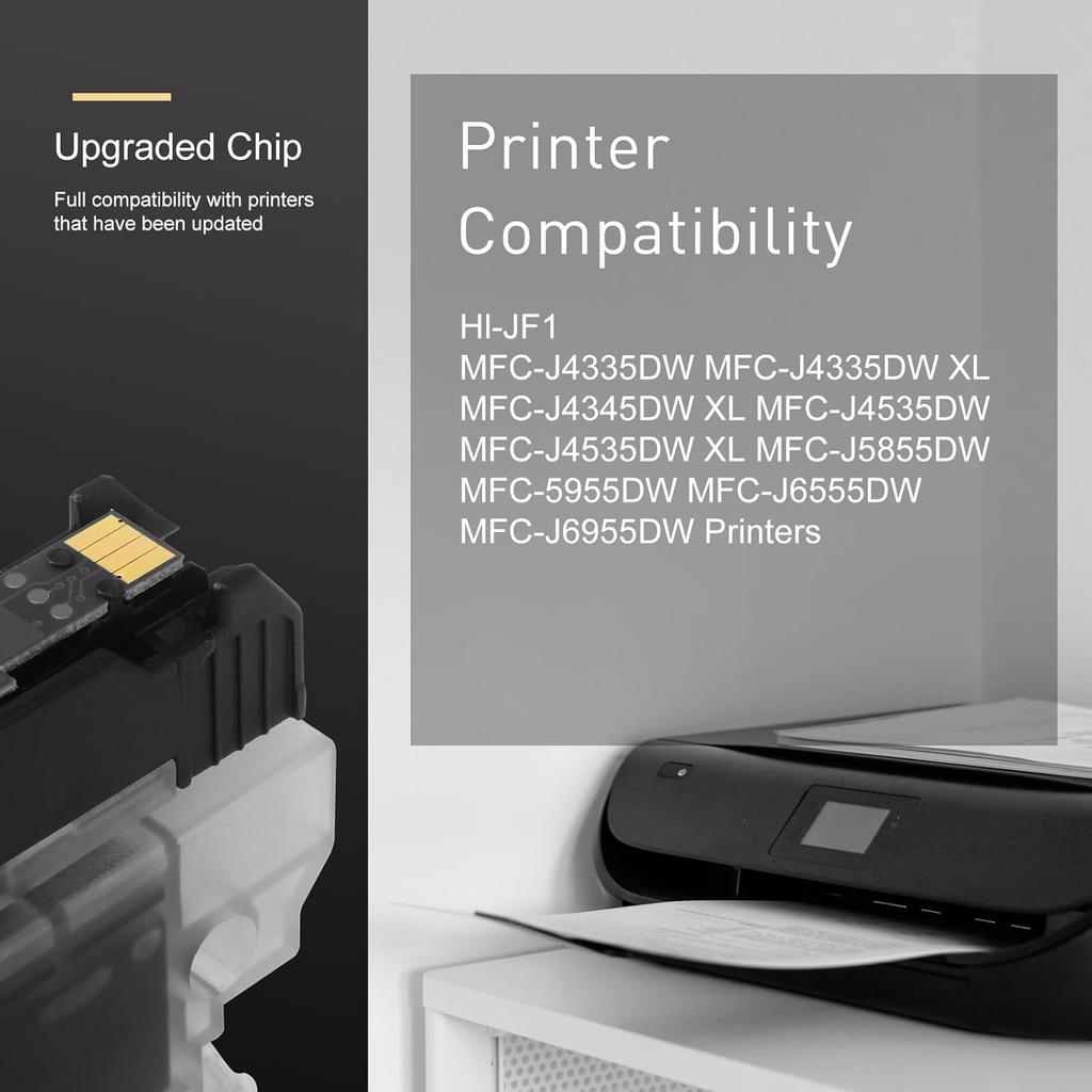 LC406XL Compatible Ink Cartridges Replacement for Brother LC406 Ink Cartridges to Use with Brother Hl-JF1 MFC-J4335DW, MFC-J4345DW, MFC-J4535DW,