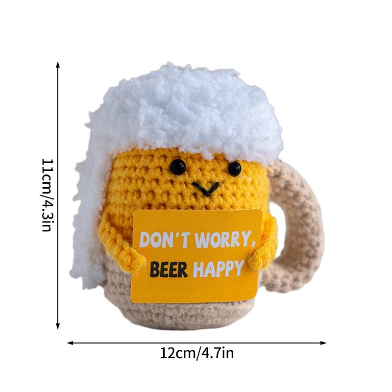 Positive Potato Desk Accessories Crochet Ornament Kawaii Woven Figurine Desktop Offices Accessories Gift for Children Room Decor