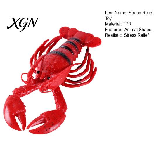 Animal Shaped Stress Toy Simulated Lobster Model Squeaky Realistic Relief Crab Squeeze Home Office Desktop Decoration Photo Props