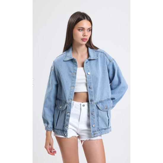 Женская синяя джинсовая куртка