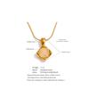 Eetit Stainless Steel Natural White Quartz Stone Pendant Necklace for Women Rust Proof Metal High Quality Trendy Jewelry