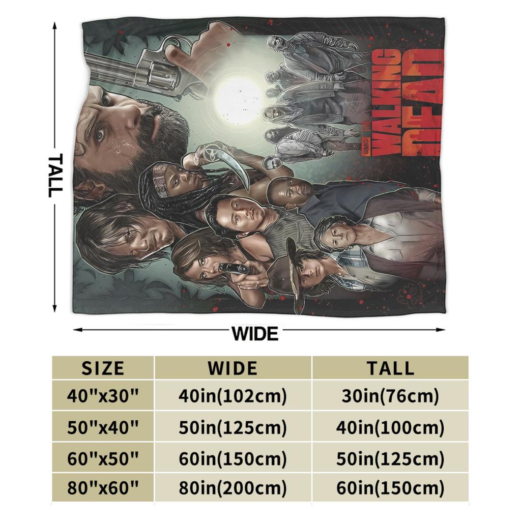 Walking Deads Flannel Blanket Winter Soft Throw Blanket for Kids Adult Couch Bed Print Bedspread Sofa Bed Cover