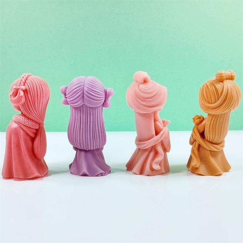 3D Милая Принцесса Силиконовая Форма для Свечей DIY Девочка с Закрытыми Глазами Ароматерапия Гипс Кристалл Смола Форма для Заливки Домашние Поделки Подарки