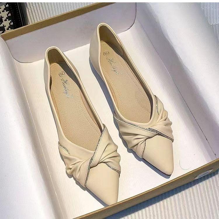 Comfortable and Elegant Pointed Toe Slip-on Women's Flat Shoes Spring and Autumn High Quality Fashion Social 39 Ladies Footwear