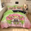 Demon Slayer Pattern Bedding Quilt Set Quilt Cover Pillowcase Home Birthday Gift(1 * duvet cover + 2 * pillowcase, without core)