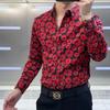 New Men Long Sleeved Shirts Fashionable Business Casual Versatile Printed Shirts