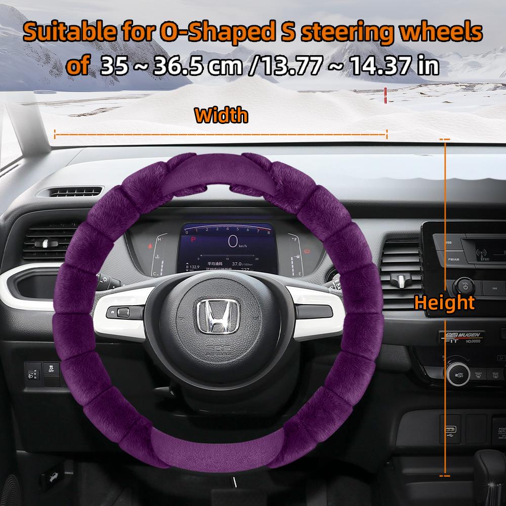 Suitable for Honda Plush Steering Wheel Cover Winter Cold-Proof and Warm Cover Cr-V Civic Hr-V Zr-V Vezel City Amaze Fit Jazz Accord Wr-V 