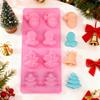 Christmas Chocolate Molds Easy To Demold Silicone Candy Molds Santa Clause Christmas Tree Bell Shape Baking Molds