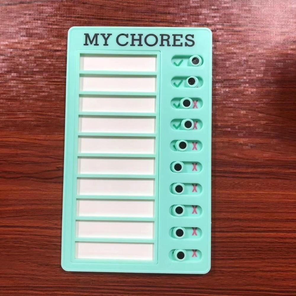 Plastic Chore Chart Reusable My Chores Checklist Board Task Tracker Planner Time Management