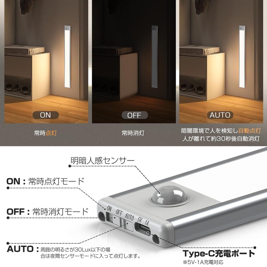 Перезаряжаемый светодиодный светильник с магнитным датчиком белого цвета 2, для шкафов/лестниц/коридоров, для рампы/бара, датчиком освещенности/темноты/датчиком движения,