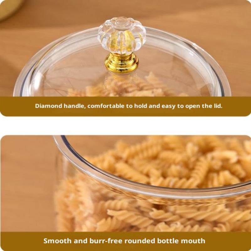 Transparent Flour Grains Storage Jar With Lid Sealed Grains Storage Box Wide Mouth Candy Cookie Jar Tea Kitchen Organizer