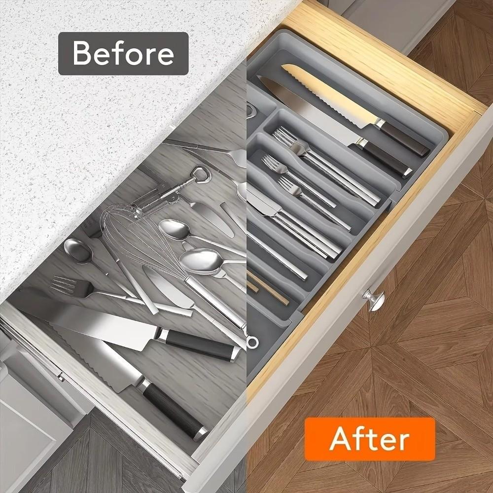 Dividers Expandable Cutlery Drawer Organizer Storage Box Cutlery Holder  Spoons Forks