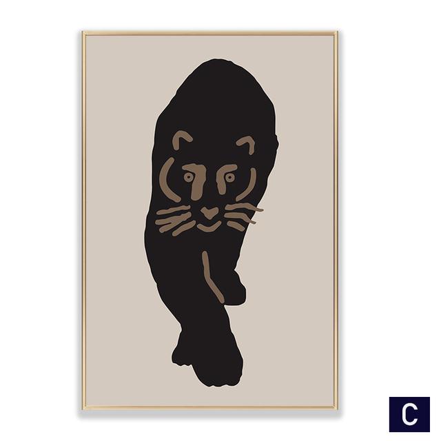 Бохо-стиль, современный постер с изображением животных и леопарда, украшение для дома, минималистичный скандинавский холст, настенные картины для гостиной, без рамки