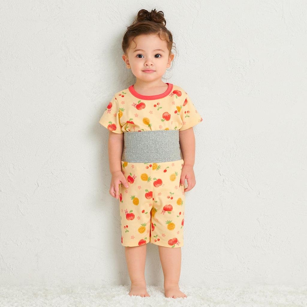 HOT pajamas for boys and [MIKIHOUSE BISCUITS] Short-sleeved girls, baby, kids, children's clothing, yellow, 110cm, 70-7335-144
