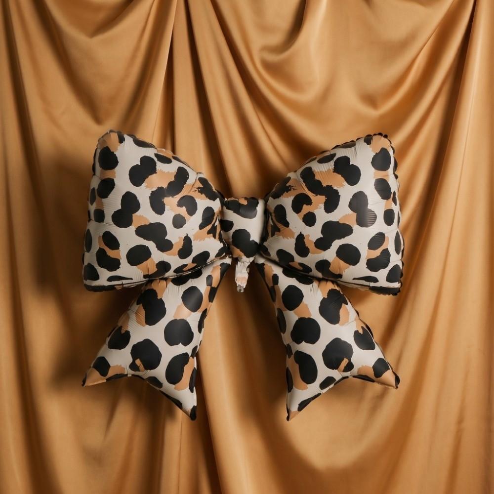 2pcs Aluminum Foil Bowknot Balloon Romantic Festival Party Balloon Leopard Print Balloon  Graduation