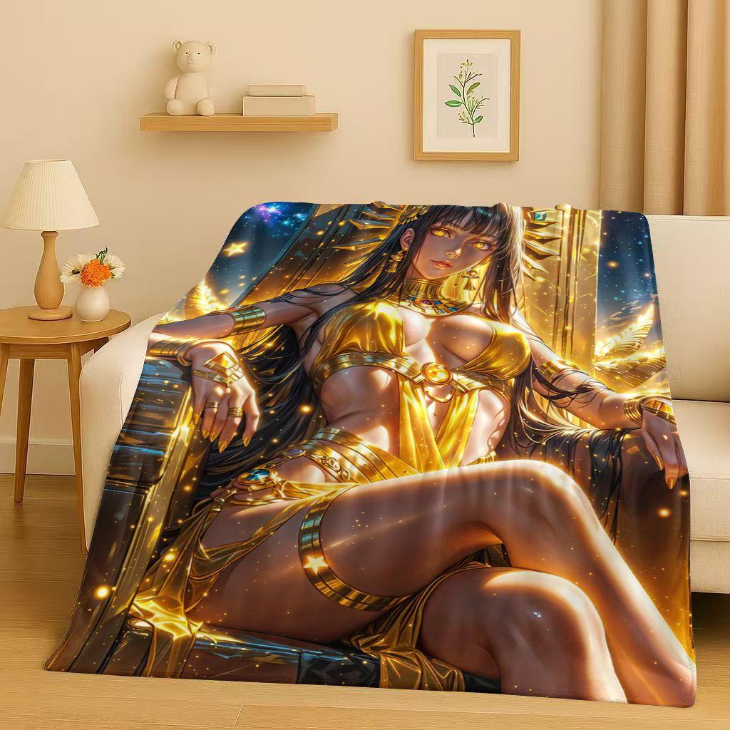 3D Cute Sexy Bikini Girls Cartoon Anime Characters Flannel Blanket,Soft Plush Throw for Home Bedroom Bed Sofa Cover Trave Gift