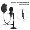 USB-микрофон, комплект игровых микрофонов, кардиоидный конденсаторный микрофон для подкастов с настольной подставкой, амортизирующее крепление