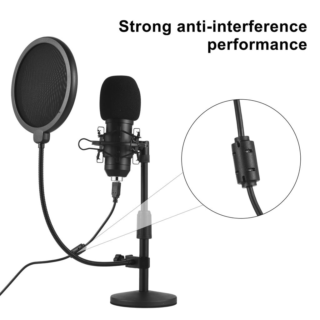 USB-микрофон, комплект игровых микрофонов, кардиоидный конденсаторный микрофон для подкастов с настольной подставкой, амортизирующее крепление