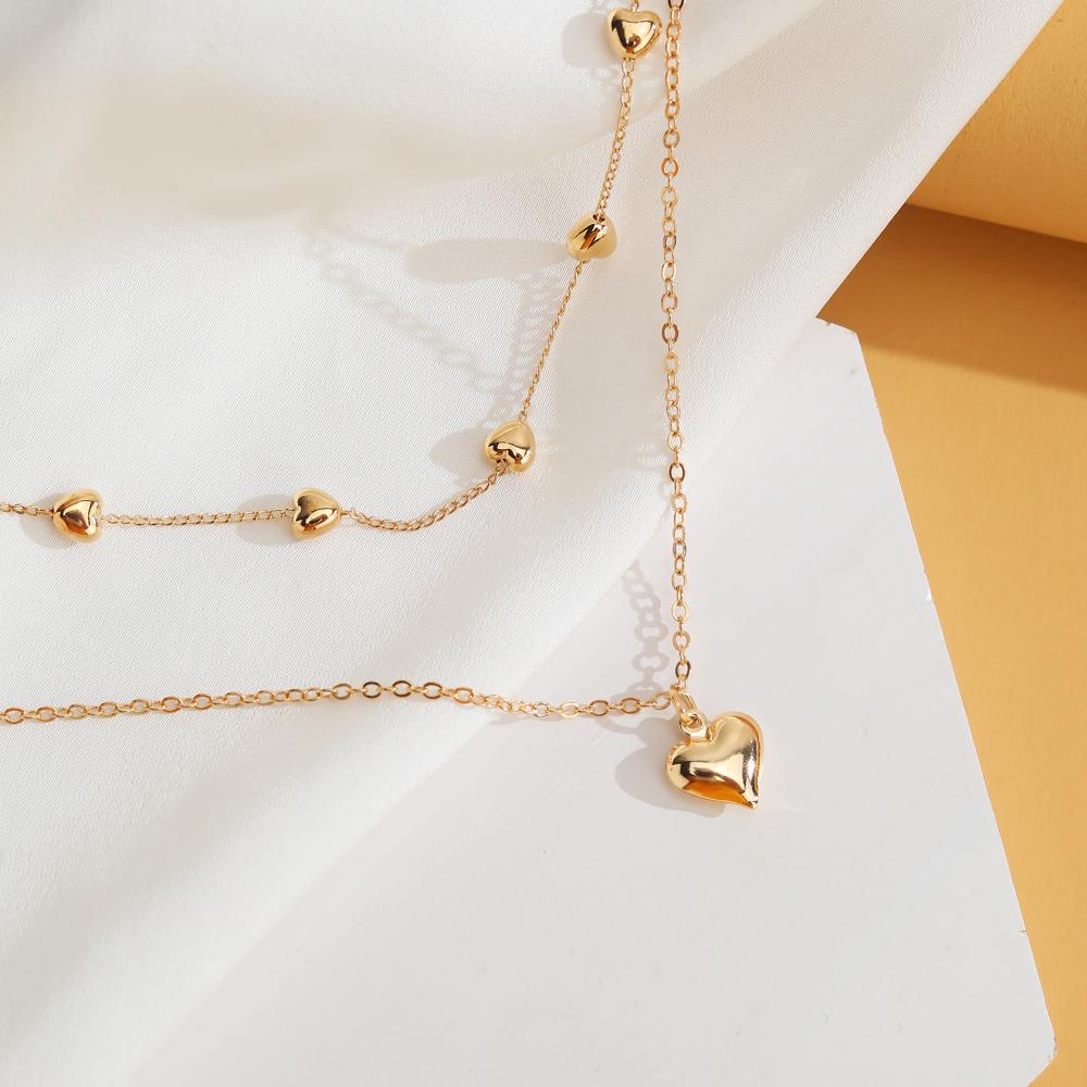 Ожерелье с подвеской «Любовь» в форме сердца, модный набор из 2 предметов для влюбленных, одинаковые ювелирные изделия, подарочная цепочка на свитер