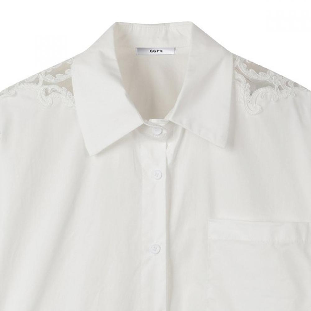 Ggpx Shoulder Lace Detail Shirt  Gq2sh048f 