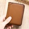 Винтажный кошелек из натуральной кожи, мужской кошелек для монет, RFID-защита от кражи, сумка для карт с несколькими отделениями для карт, короткий, тройной зажим для денег