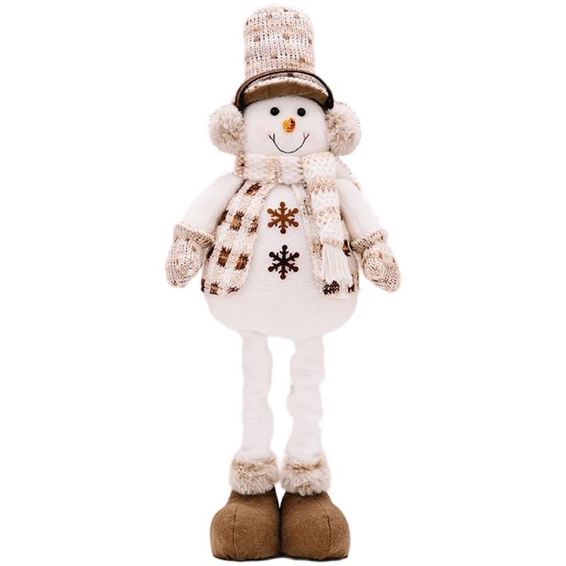 Christmas Retractable Ornament Decoration Telescopic Doll Window Ornaments Retractable Figurine Snowman Reindeer Ornament Decor