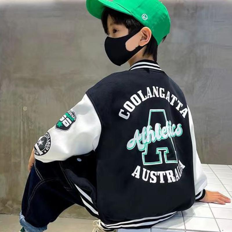 Куртка для мальчиков, пальто, весна и осень, красивая модная детская бейсбольная форма, детская куртка