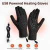 Solid Color USB Electric Heated Gloves Adjustable Temperature  Gloves  Student