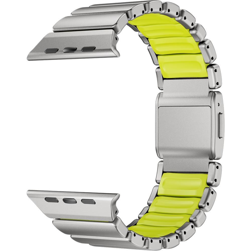 Титановый резиновый ремешок для Apple Watch Ultra 3 2 1 49 мм Серии 10 11 46 мм Металлический ремешок для Iwatch 7 8 9 45 мм 6 5 4 SE 3 44 мм Correa