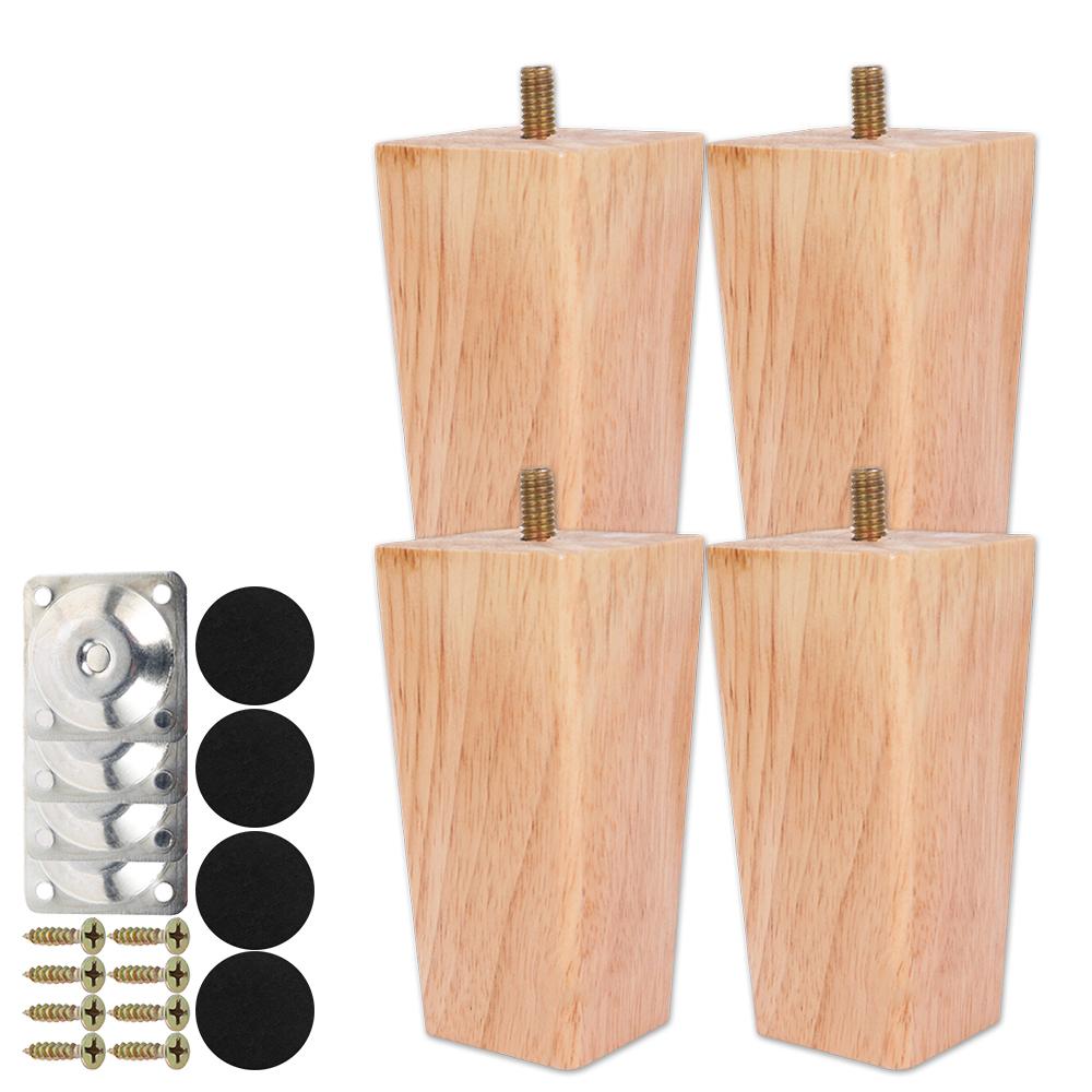 4PCS Solid Wood Furniture Legs 6/10/15cm Chair Bed Table Cabinet Heightening Parts Furniture Foot Replacement Accessories