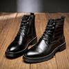 Мужские ботинки из натуральной кожи в британском стиле, короткие ботильоны для верховой езды, уличные мужские мотоботы для путешествий, обувь с высоким верхом