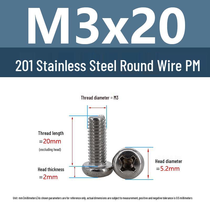 Yigu Yigu Stainless Steel Phillips Round Head Machine Screws M2-M8