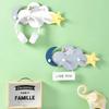 Creative Cloud Cartoon Wood Hook Wall Hanging Door Hat Coat Hook Bathroom Decoration Star and Moon Four Hooks LS