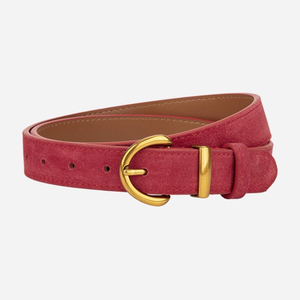 Trendy Pin Buckle Waistband Casual Business Waist Strap Women Suede Leather Belt