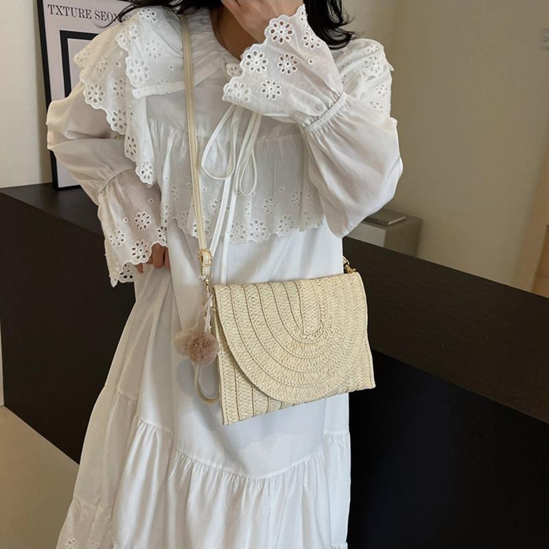 Повседневная женская сумка-конверт, женская модная сумка через плечо, пляжная соломенная плетеная сумка-мессенджер, женская дорожная сумка-тоут