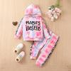 Kids' Cross-Border Tie-Dye Patchwork Hoodie & Sweatpants Set, Autumn/Winter Fashion