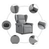 Electric Recliner Chair with Rising Function Light Grey Fabric