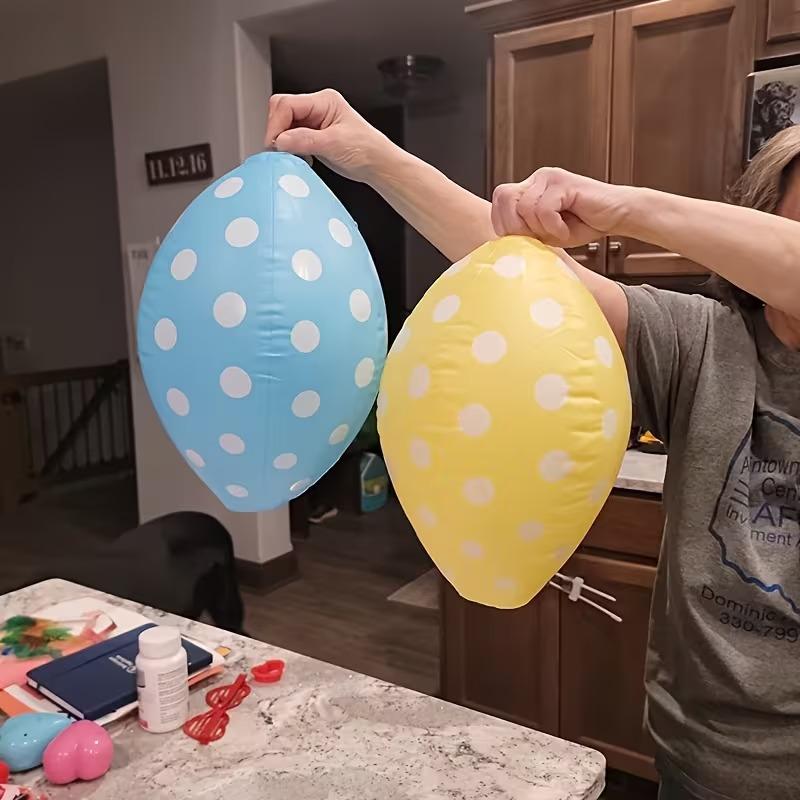 6PCS/ Set Easter 16 Inch Inflatable Egg Balloon, Blow Up Yard Decoration for Home Party Holiday and Festive Event Celebrations