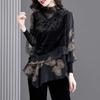 Spring Women Lace Blouse Women Temperament Versatile Loose Shirt Women Fashion Casual Top