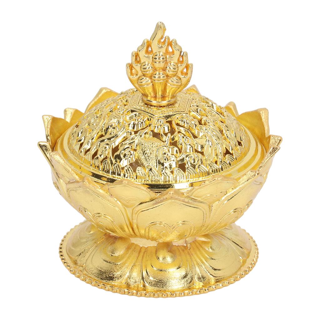 Винтажная подставка для благовоний в виде цветка из сплава для украшения дома, золото