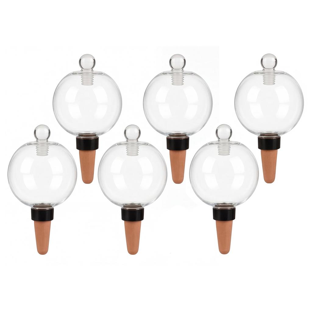 19oz Large Self Watering Globes for Plants 6-Pack Ceramic Plant Watering Bulbs with Slow-Release Auto Drip System for Indoor Outdoor Houseplants