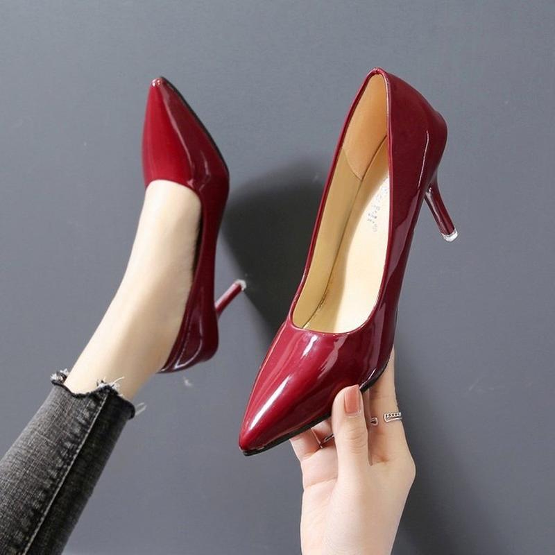 Fashion 2025 NEW 8cm Thin Heels Pumps Women Stiletto-heel Dress Women Shoes Wedding Official Leisure Shoes Plus Big Size 44