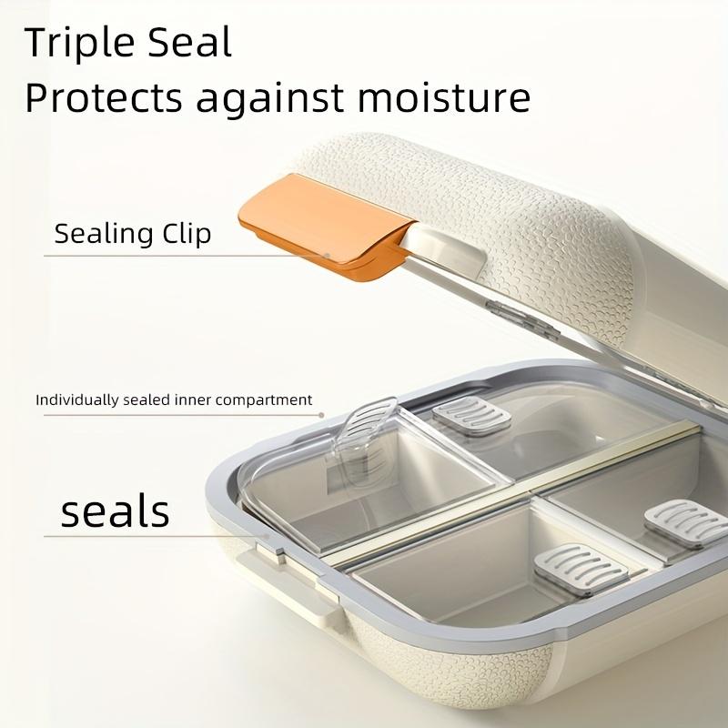 1PC 7-day Medicine Box with Orange Handle - Large Capacity, Dustproof and Moisture-proof Vitamin and Medicine Storage Box Polypropylene Material