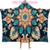 Vintage Mandala Flowers Wearable Hooded Blanket, Ultra Soft Arctic Velvet Cape Cloak Unisex - Cozy Wearable Blanket 60"x80"