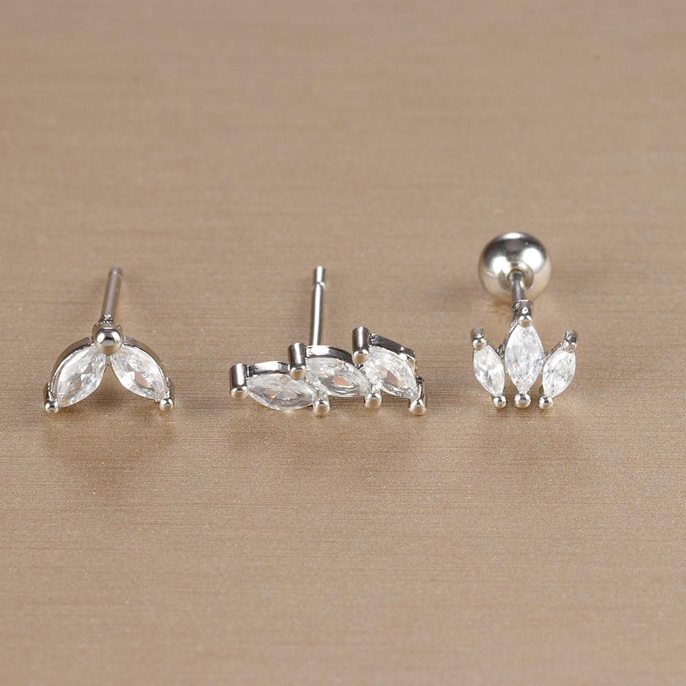 Набор сережек-гвоздиков Корона из нержавеющей стали золотого цвета, 3 шт. Для женщин, с покрытием 14 карат золотом, с кристаллами циркония, уникальные серьги-глаз лошади, ювелирные изделия