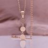 Fashion Round Flat Shape Pendant Necklace Rose Gold Color Chain Necklace for Women Daily Life Necklace