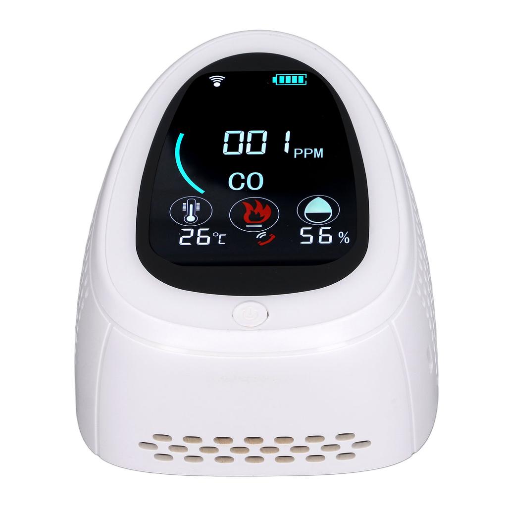 CO Alarm Detector Wifi Remote Control USB Charging Real Time Monitoring Smoke Detector with LCD