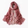 Women Gradient Cotton Linen Scarf Summer Girl Colors Patchwork Sunscreen Scarves Soft Shawl Foulard Viscose Wrap Shawls New
