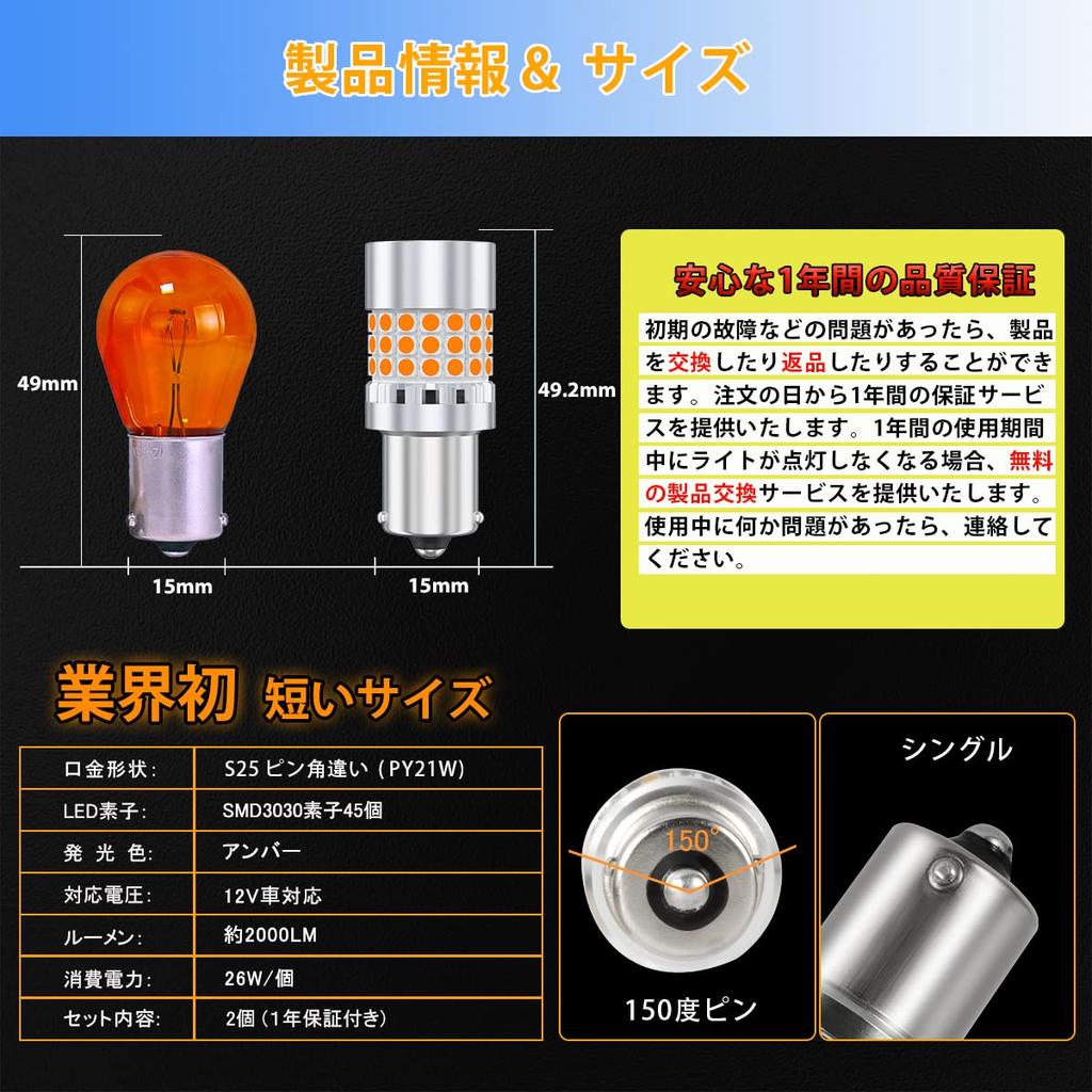 GOSMY S25 LED Turn Signal Valve with Different Pin Angles, High Fla Prevention, Built-in