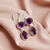 Rare Amethyst Gemstone 925 Sterling Silver Jewelry Handmade Women Earrings 1.88" EE-73-7